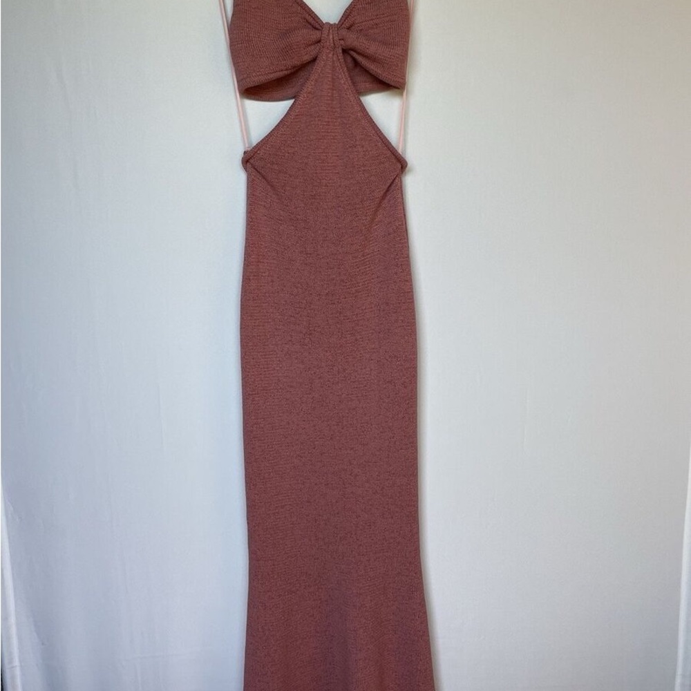Cult Gaia Elegant Coral Maxi Dress